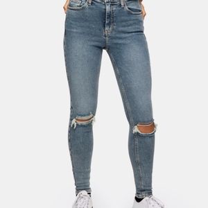 Topshop Moto Jamie Jeans Greencast Wash, Ripped